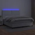 cadre de lit avec matelas et LED Blanc 180x200 cm