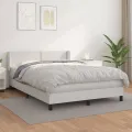 cadre de lit avec matelas Blanc 140x190cm Similicuir