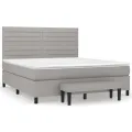 cadre de lit avec matelas Gris clair 160x200cm Tissu