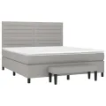cadre de lit avec matelas Gris clair 160x200cm Tissu