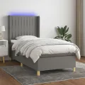 cadre de lit matelas LED Gris foncé 80x200cm Tissu