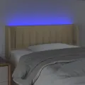 Tête de lit à LED Crème 83x16x78/88 cm Tissu