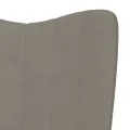 Chaise à bascule avec repose-pied Gris clair Velours