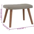 Chaise à bascule avec repose-pied Gris clair Velours