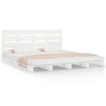 Cadre de lit Blanc 180x200 cm Bois de pin massif Super King