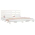Cadre de lit Blanc 180x200 cm Bois de pin massif Super King
