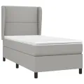 cadre de lit avec matelas Gris clair 80x200 cm Tissu