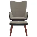 Chaise à bascule avec repose-pied Gris clair Velours et PVC