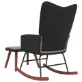 Chaise à bascule avec repose-pied Gris clair Velours et PVC