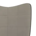 Chaise à bascule avec repose-pied Gris clair Velours et PVC