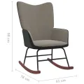 Chaise à bascule avec repose-pied Gris clair Velours et PVC