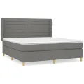 cadre de lit avec matelas Gris foncé 160x200cm Tissu