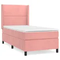 cadre de lit avec matelas Rose 90x200 cm Velours