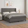 cadre de lit avec matelas Gris 180x200 cm Similicuir
