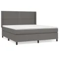 cadre de lit avec matelas Gris 180x200 cm Similicuir