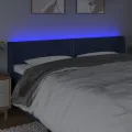 Tête de lit à LED Bleu 183x16x78/88 cm Tissu