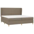 cadre de lit avec matelas Taupe 200x200 cm Tissu