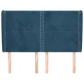 Tête de lit avec oreilles Bleu foncé 147x23x118/128 cm Velours