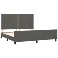 Cadre de lit avec tête de lit Gris foncé 160x200 cm Velours