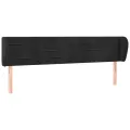 Tête de lit avec oreilles Noir 203x23x78/88 cm Velours
