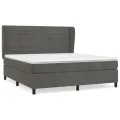 cadre de lit et matelas Gris foncé 180x200cm Velours