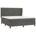 cadre de lit et matelas Gris foncé 180x200cm Velours