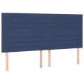 cadre de lit avec matelas Bleu 200x200 cm Tissu