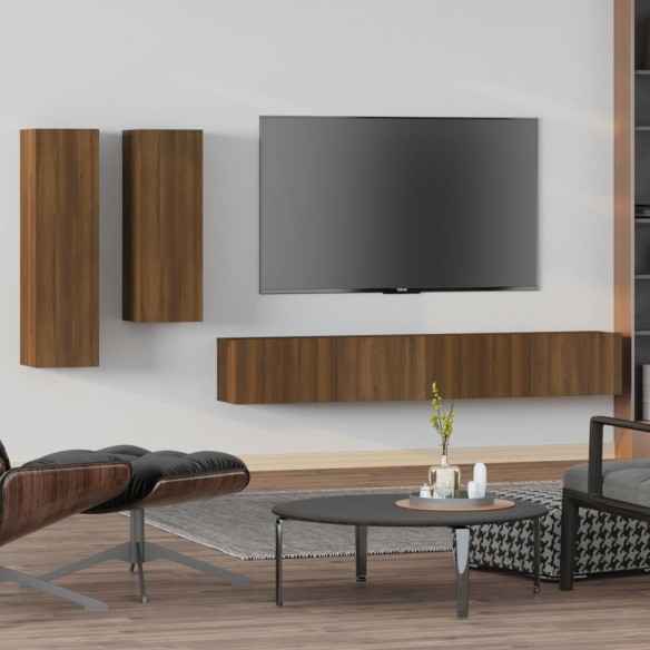 Ensemble de meubles TV 4 pcs Chêne marron Bois d'ingénierie