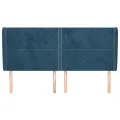 Tête de lit avec oreilles Bleu foncé 183x23x118/128 cm Velours