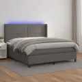 cadre de lit matelas LED Gris 180x200 cm Similicuir