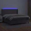 cadre de lit matelas LED Gris 180x200 cm Similicuir
