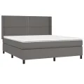 cadre de lit matelas LED Gris 180x200 cm Similicuir