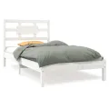 Cadre de lit Blanc Bois massif 90x190 cm Simple