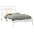 Cadre de lit Blanc Bois massif 90x190 cm Simple