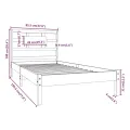 Cadre de lit Blanc Bois massif 90x190 cm Simple