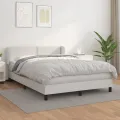 cadre de lit avec matelas Blanc 140x190cm Similicuir