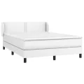 cadre de lit avec matelas Blanc 140x190cm Similicuir