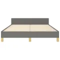 Cadre de lit avec tête de lit Gris foncé 140x190 cm Tissu