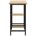Bureau d'ordinateur Noir et chêne clair 80x40x72cm MDF et métal