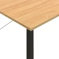Bureau d'ordinateur Noir et chêne clair 80x40x72cm MDF et métal