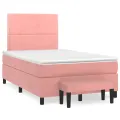 cadre de lit avec matelas Rose 120x200 cm Velours