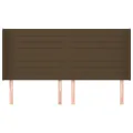 Tête de lit avec oreilles Marron foncé 163x16x118/128 cm Tissu