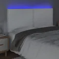 Tête de lit à LED Blanc 180x5x118/128 cm Similicuir