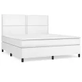 cadre de lit avec matelas Blanc 180x200cm Similicuir