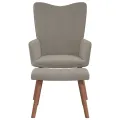 Chaise de relaxation avec repose-pied Gris clair Velours