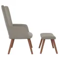 Chaise de relaxation avec repose-pied Gris clair Velours
