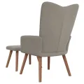 Chaise de relaxation avec repose-pied Gris clair Velours
