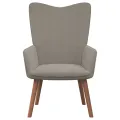 Chaise de relaxation avec repose-pied Gris clair Velours
