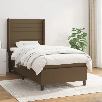 cadre de lit avec matelas Marron foncé 80x200 cm