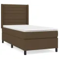 cadre de lit avec matelas Marron foncé 80x200 cm
